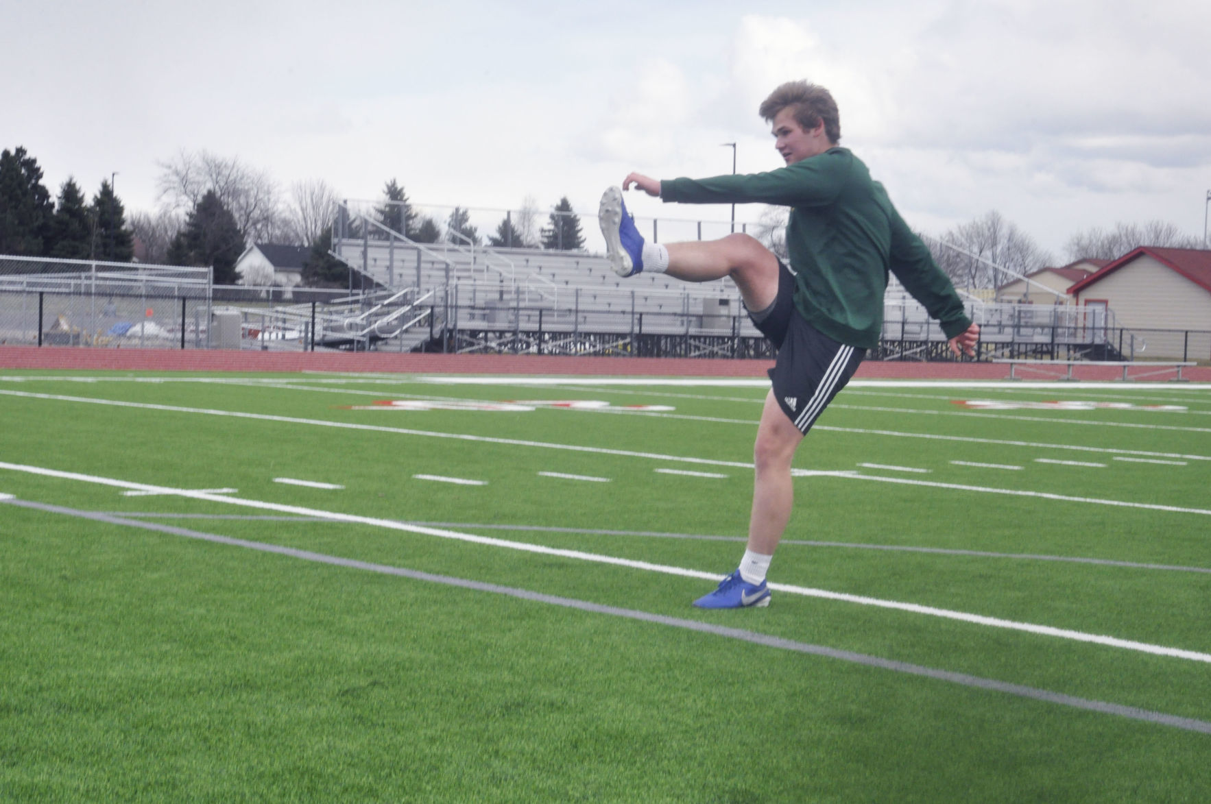 Soccer player at Big Foot High School stadium